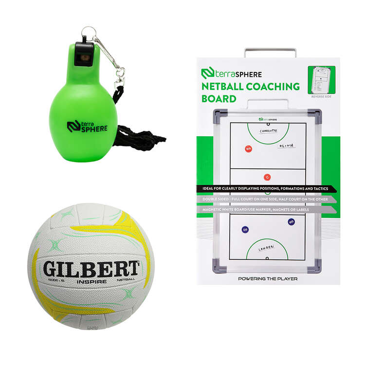 Coaching Board, Squeeze Whistle, and Training Netball Set, , rebel_hi-res
