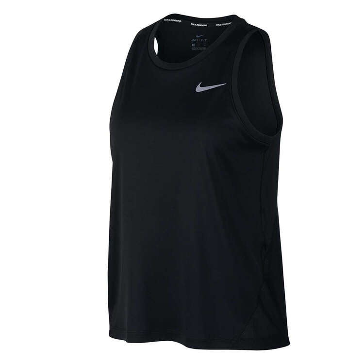 Nike Womens Miler Running Tank Black XS, Black, rebel_hi-res