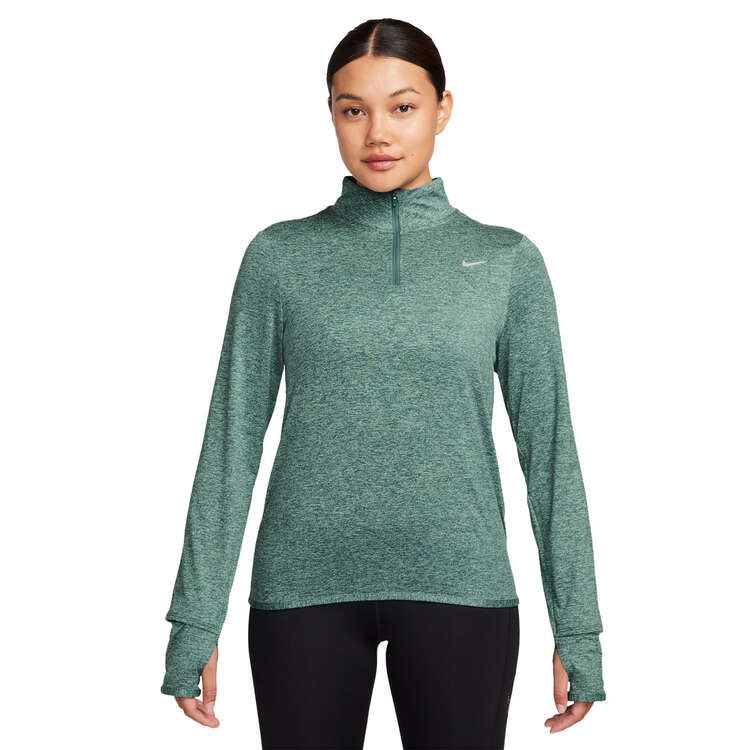 Nike Womens Dri-FIT Swift Element UV 1/2 Zip Running Top Green XS, Green, rebel_hi-res
