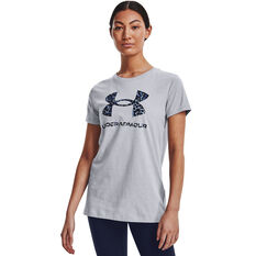 Under Armour Womens Sportstyle Graphic Tee Grey XS, Grey, rebel_hi-res