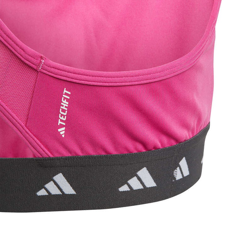 adidas Girls Techfit Power Sports Bra, Pink, rebel_hi-res