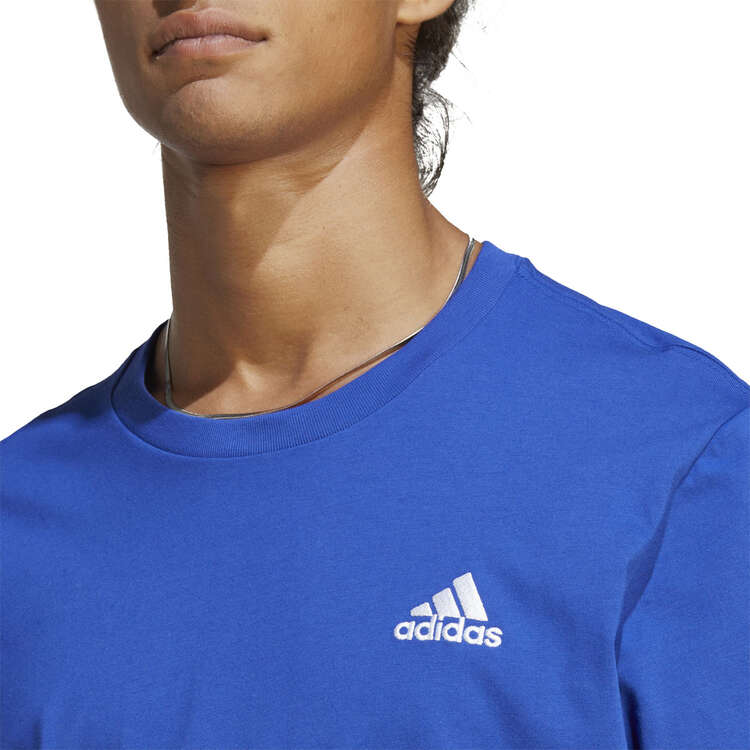 adidas Mens Essentials Single Jersey Embroidered Small Logo Tee, Blue, rebel_hi-res