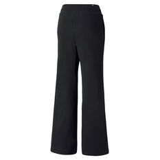 Puma Womens Essentials Embroidered Wide Pants Black XS, Black, rebel_hi-res