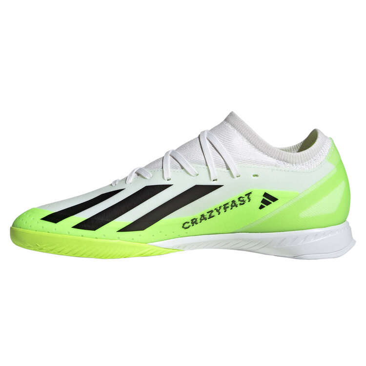 adidas X Crazyfast .3 Indoor Soccer Shoes White/Black US Mens 10 / Womens 11, White/Black, rebel_hi-res