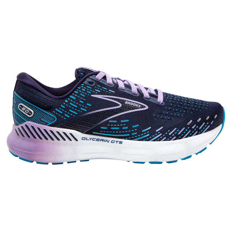 Brooks Glycerin GTS 20 Womens Running Shoes Navy/Lilac US 6.5, Navy/Lilac, rebel_hi-res