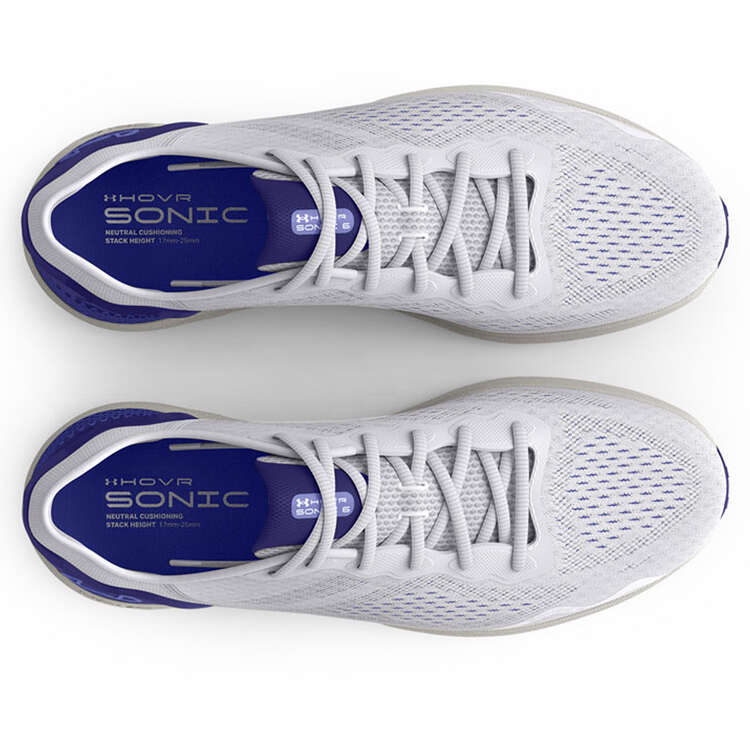 Under Armour HOVR Sonic 6 Womens Running Shoes, White/Blue, rebel_hi-res