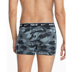 Nike Mens Everyday Cotton Stretch Trunks 3 Pack, Black, rebel_hi-res