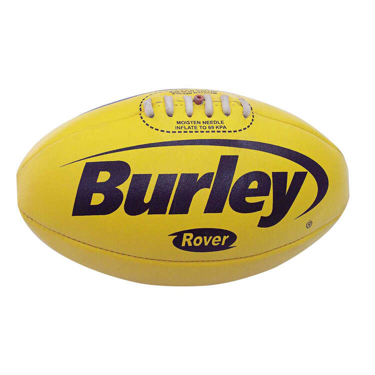 Burley Rover Leather Australian Rules Ball Yellow 2, Yellow, rebel_hi-res