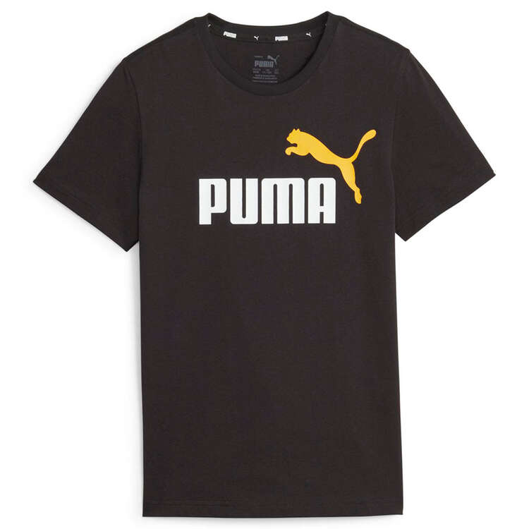 Puma Little Kids Essential Plus 2 Logo Tee, Black, rebel_hi-res