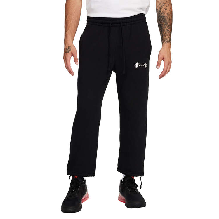 Nike LeBron James Open Hem Fleece Pants Black S, Black, rebel_hi-res