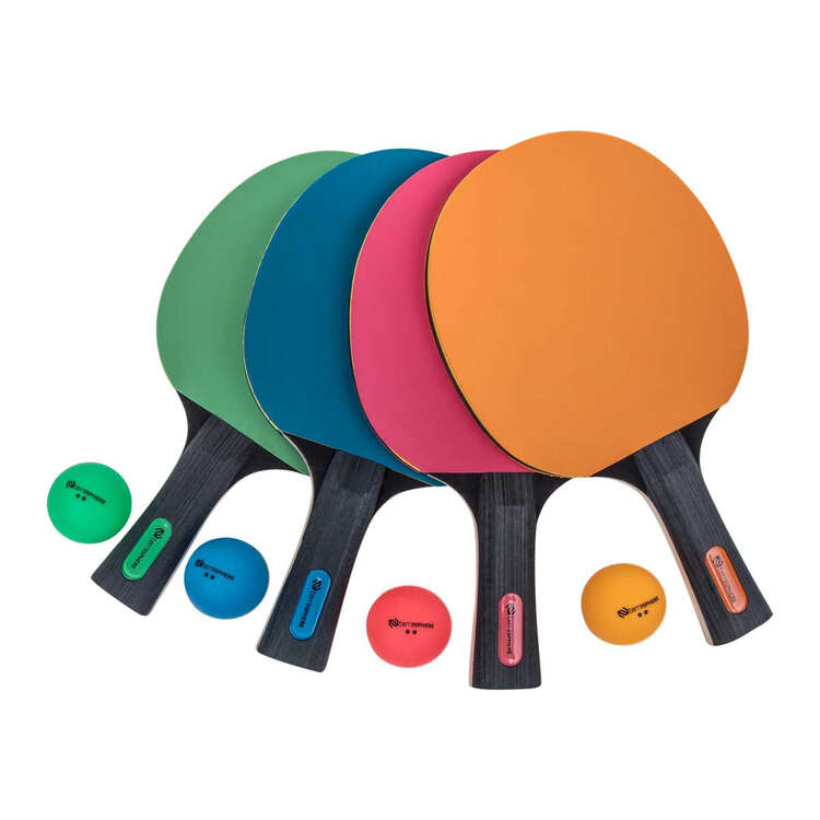 Terrasphere 4 Player Coloured Bat Table Tennis Set, , rebel_hi-res