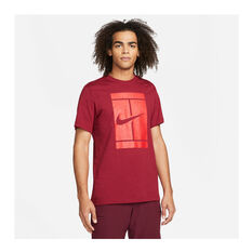 NikeCourt Mens Seasonal Tennis Tee Red XS, Red, rebel_hi-res