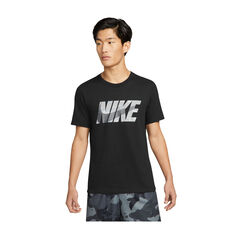 Nike Men's Dri-FIT Camo Graphic Training Tee, Black, rebel_hi-res
