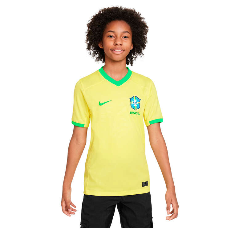 Nike Brazil 2023 Kids Stadium Home Dri-FIT Football Jersey Gold XL