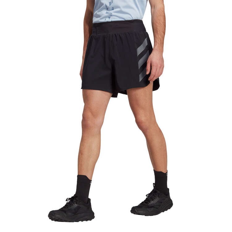 adidas Terrex Mens Agravic Trail Running Shorts, Black/Grey, rebel_hi-res
