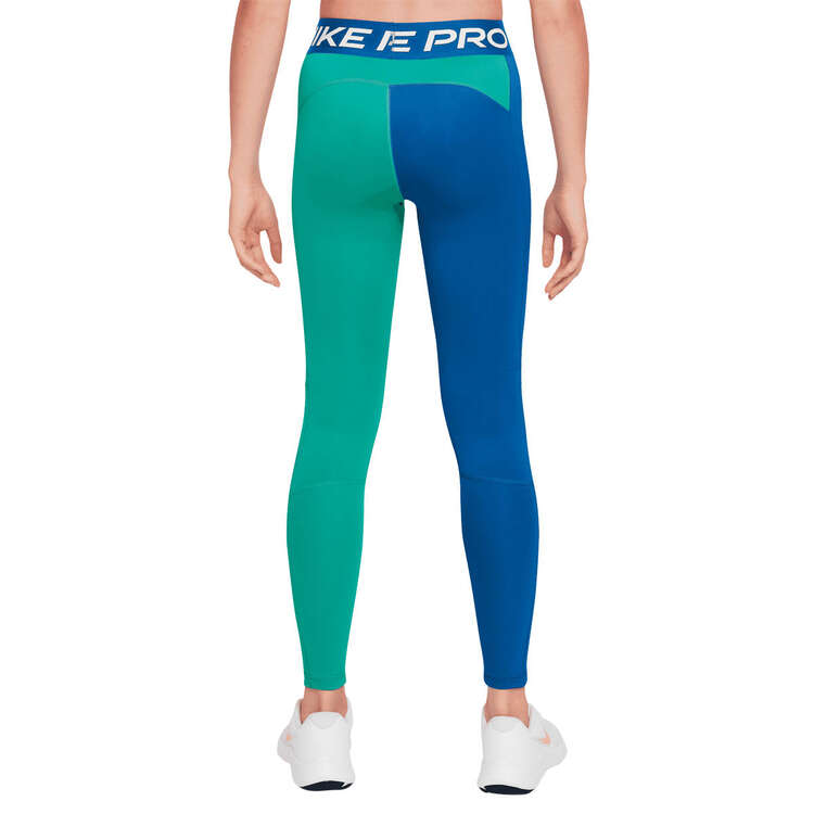Nike Pro Girls Leggings Green/Blue XL