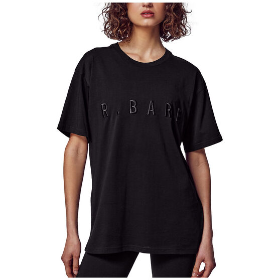 Running Bare Womens Hollywood 90s Relax Tee, Black, rebel_hi-res