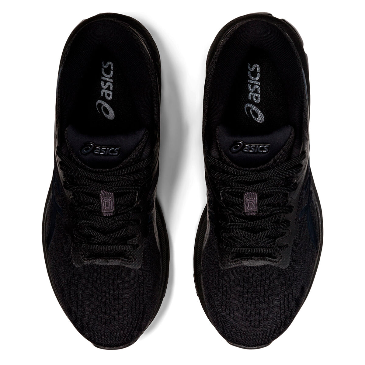 all black asics running shoes