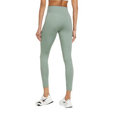 Nike Womens Dri-FIT One Mid-Rise 7/8 Graphic Tights Green XS, Green, rebel_hi-res