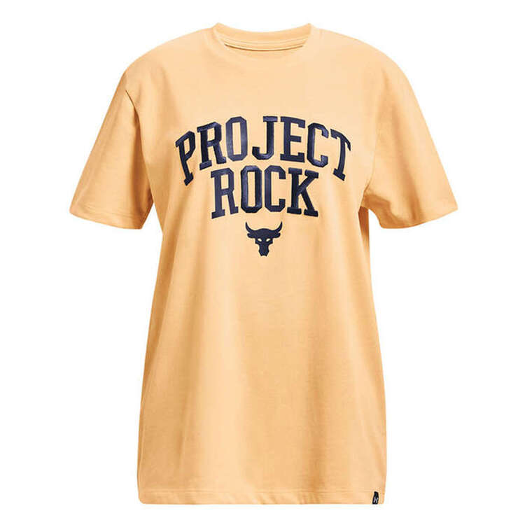 Under Armour Project Rock Girls Campus Tee, Yellow, rebel_hi-res