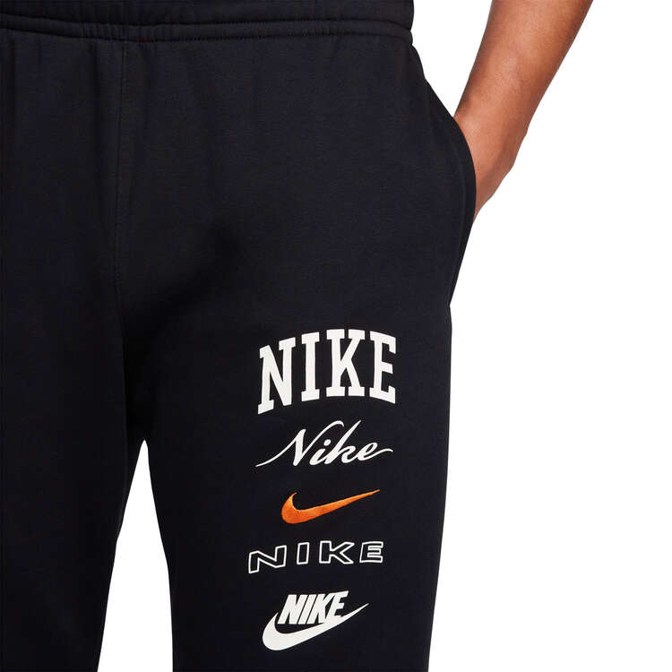 Nike Mens Club Fleece Stacked Graphic Track Pants, Black, rebel_hi-res