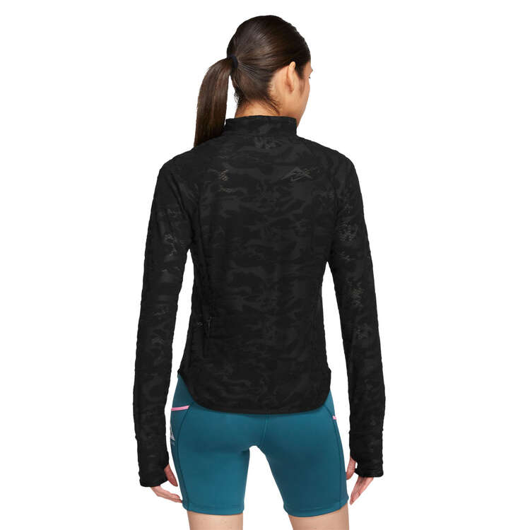 Nike Womens Trail Dri-FIT 1/4 Zip Mid Layer Top Black XS, Black, rebel_hi-res