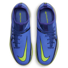 Nike Phantom GT2 Academy Dynamic Fit Kids Indoor Soccer Shoes, Grey/Blue, rebel_hi-res