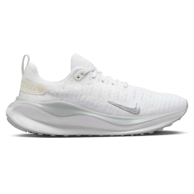 Nike ReactX Infinity Run Flyknit 4 SE Womens Running Shoes White/Silver US 6, White/Silver, rebel_hi-res