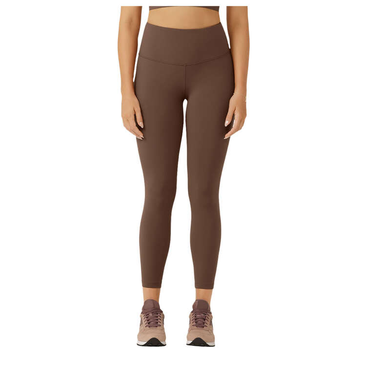 Lorna Jane Womens No Chafe Ankle Biter Tights Brown XL
