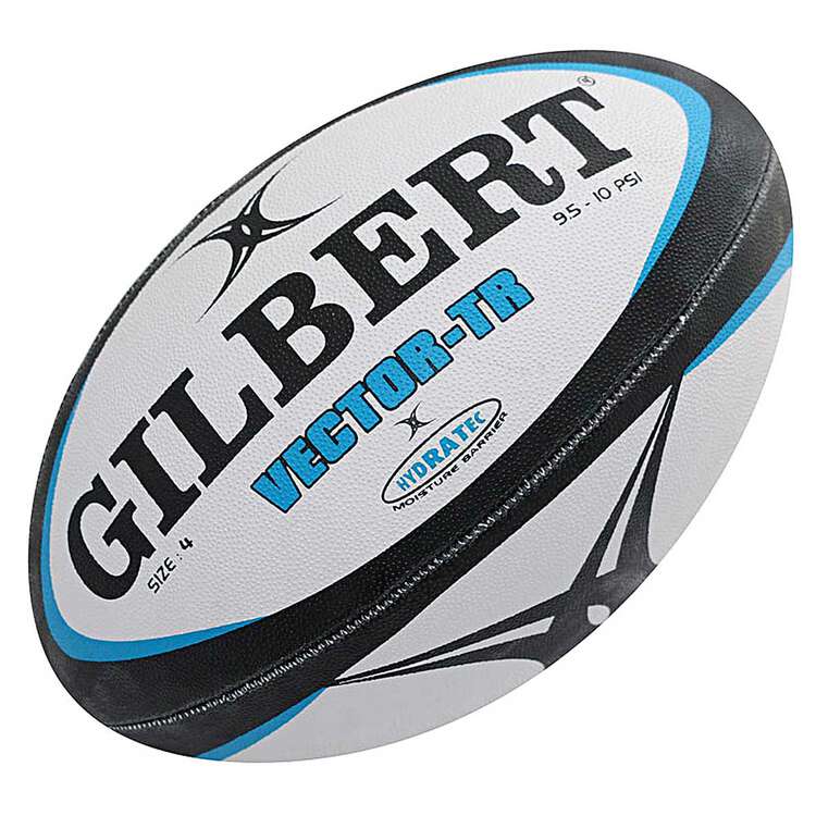 Gilbert Vector Training Rugby Ball, White / Black, rebel_hi-res