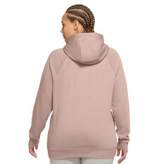Nike Womens Sportswear Essentials Full Zip Hoodie (Plus Size) Pink XL, Pink, rebel_hi-res