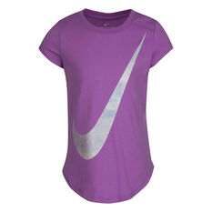 Nike Girls Swoosh Rise Tee Violet 4, Violet, rebel_hi-res