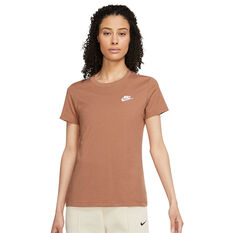 Nike Womens Sportswear Club Tee Brown XS, Brown, rebel_hi-res