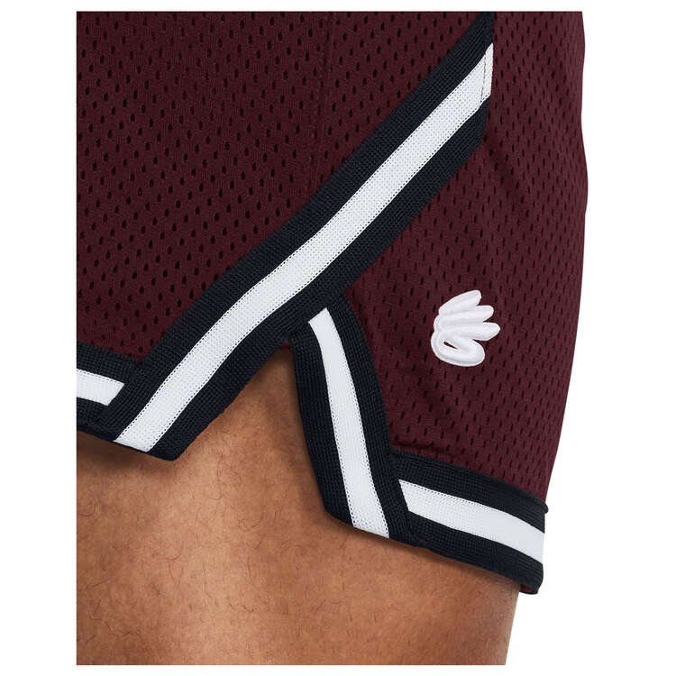 Under Armour Mens Curry 3 Mesh Shorts Maroon S, Maroon, rebel_hi-res