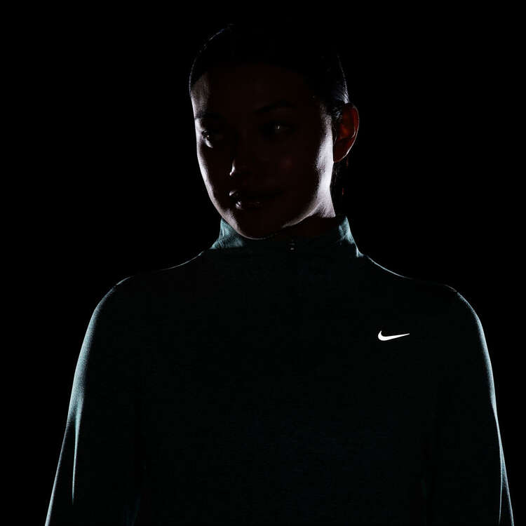 Nike Womens Dri-FIT Swift Element UV 1/2 Zip Running Top, Green, rebel_hi-res