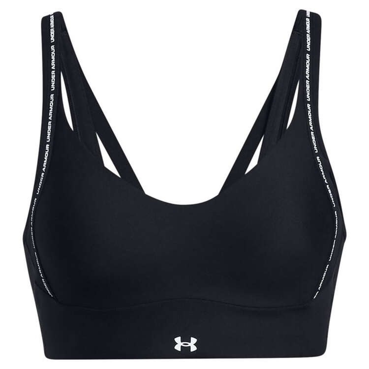 Under Armour Womens UA Infinity Low Support Strappy Sports Bra, Black, rebel_hi-res