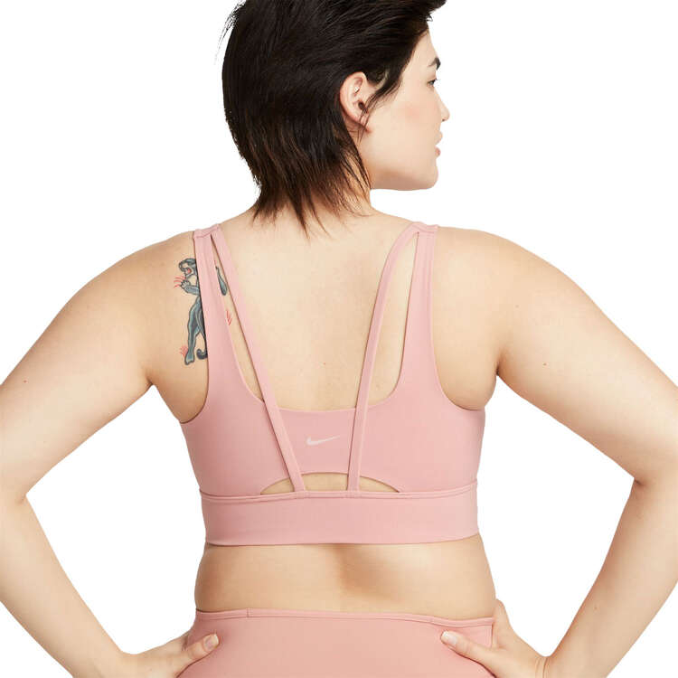 Nike Womens Alate Ellipse Medium-Support Padded Longline Sports Bra Pink XS, Pink, rebel_hi-res