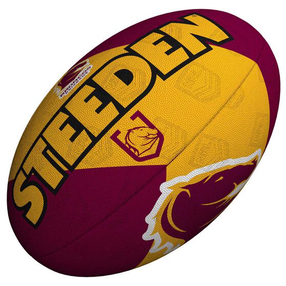 Steeden NRL Brisbane Broncos Supporter Rugby League Ball Maroon 5, , rebel_hi-res