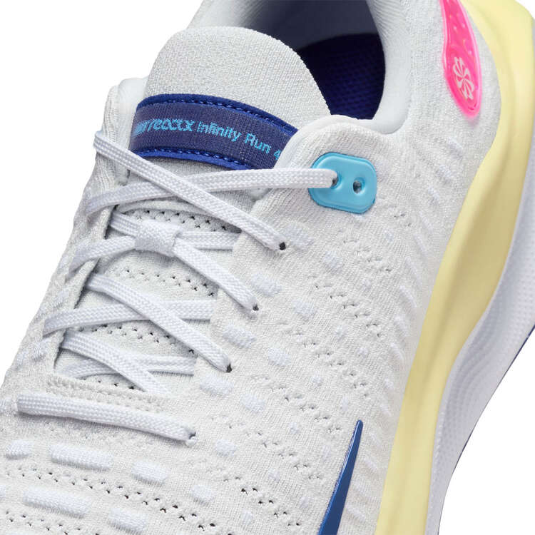 Nike React InfinityRN Flyknit 4 Mens Running Shoes, White/Pink, rebel_hi-res
