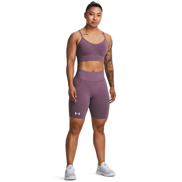 Under Armour Womens UA Train Seamless Shorts, Purple, rebel_hi-res