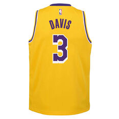 Nike Los Angeles Lakers Anthony Davis 2020/21 Kids Icon Jersey Yellow S, Yellow, rebel_hi-res