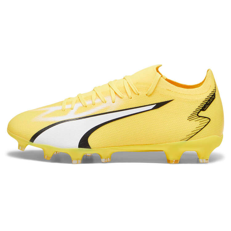 Puma Ultra Match Football Boots Yellow/White US Mens 7 / Womens 8.5, Yellow/White, rebel_hi-res