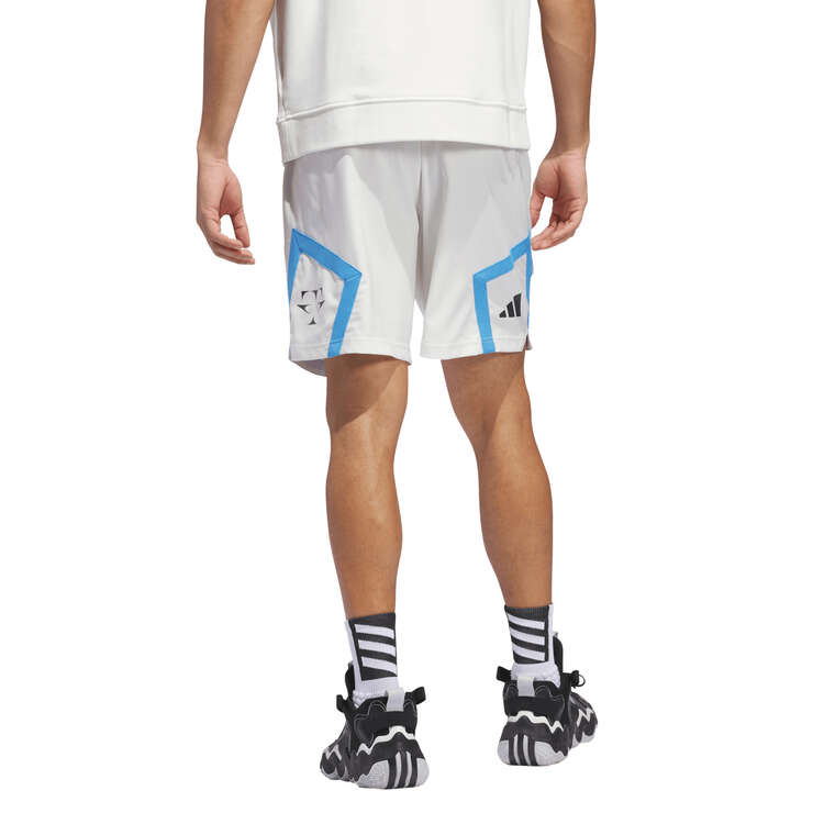 adidas Mens Trae Foundation Basketball Shorts, White, rebel_hi-res