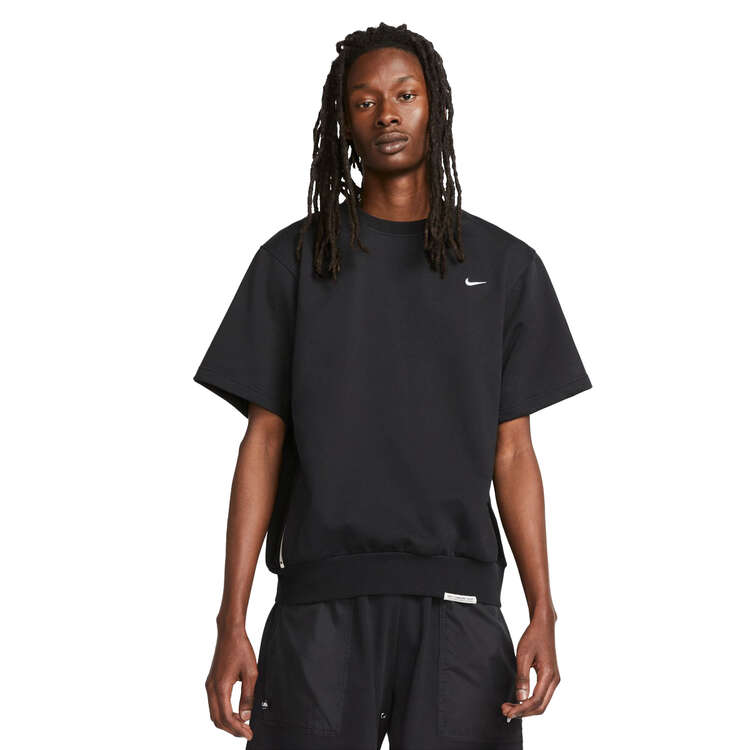 Nike Mens Dri-FIT Standard Issue Short-Sleeve Basketball Crew Sweatshirt Black/White S, Black/White, rebel_hi-res