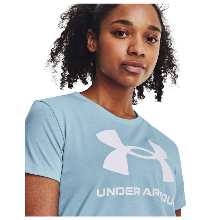 Under Armour Womens Sportstyle Logo Tee, Blue, rebel_hi-res