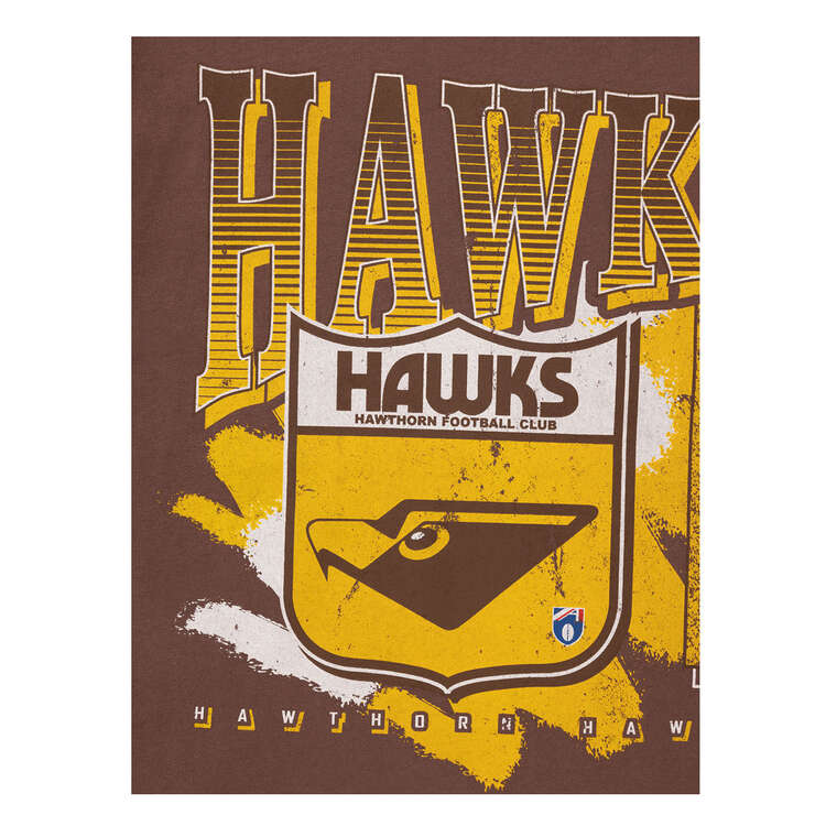 Hawthorn Hawks 2024 Mens Brush Off Tee, Brown, rebel_hi-res