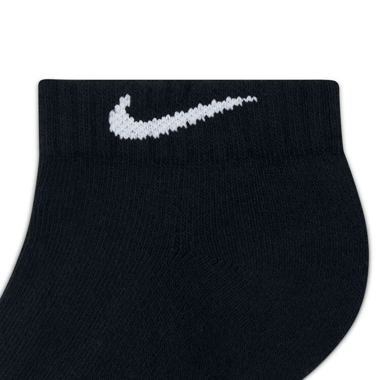 Nike Unisex Cushion Low Cut 3 Pack Socks Black S - YTH 3Y-5Y/WM 4-6, Black, rebel_hi-res