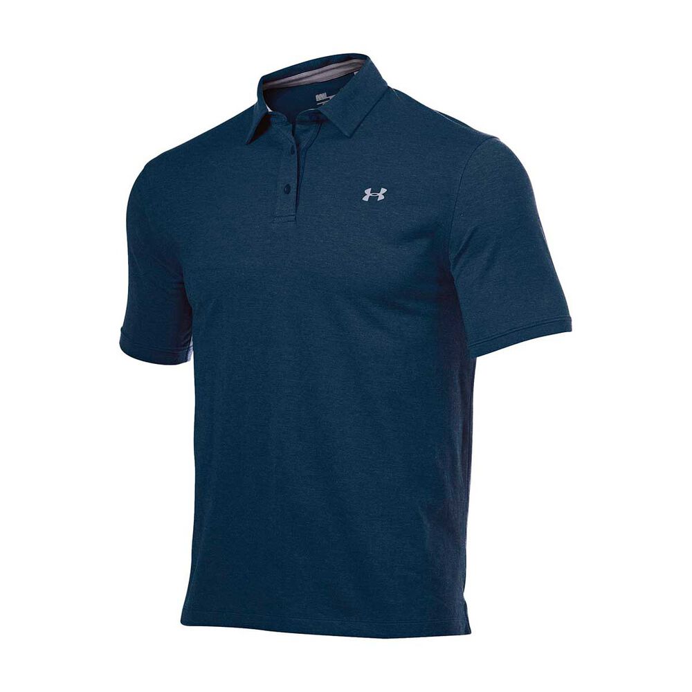 Under Armour Mens Charged Cotton Scramble Polo Shirt Blue S Adult ...