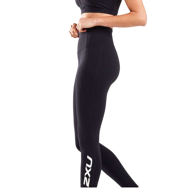 2XU Women's Motion Hi-Rise Compression Tights - Black/ Silver - Size XS 2XU  - Decathlon