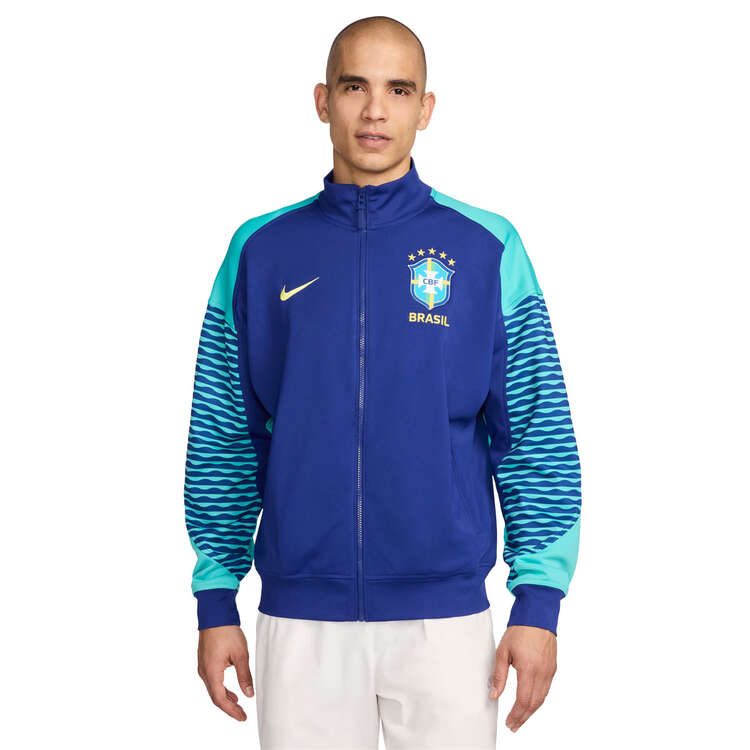 Brazil 2024 Strike Dri-FIT Soccer Jacket Blue/Yellow S, Blue/Yellow, rebel_hi-res